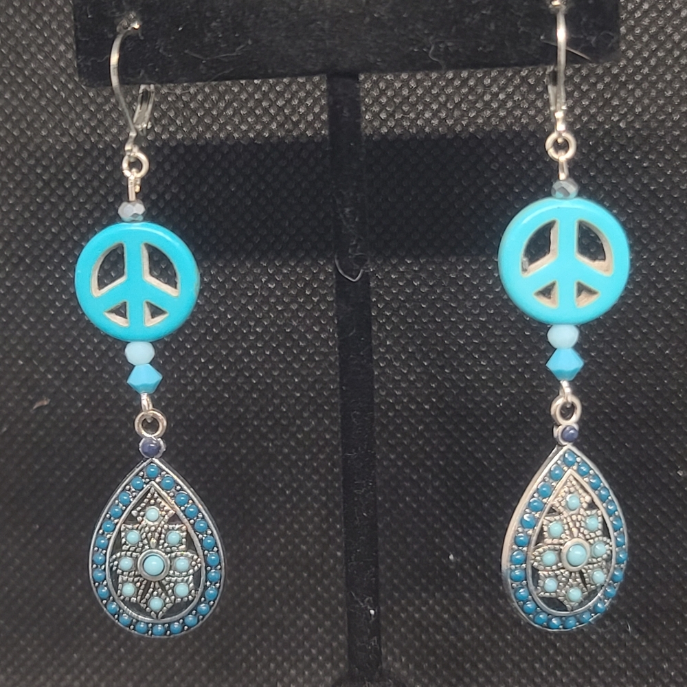 🐰Hand Crafted Boho Peace Earrings